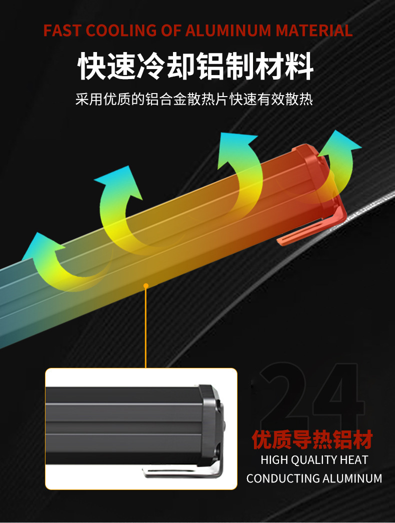 Multifunctional color-changing bar lamp 72LED stroboscopic rescue warning lamp for auto workers operation maintenance burst flash bar lamp