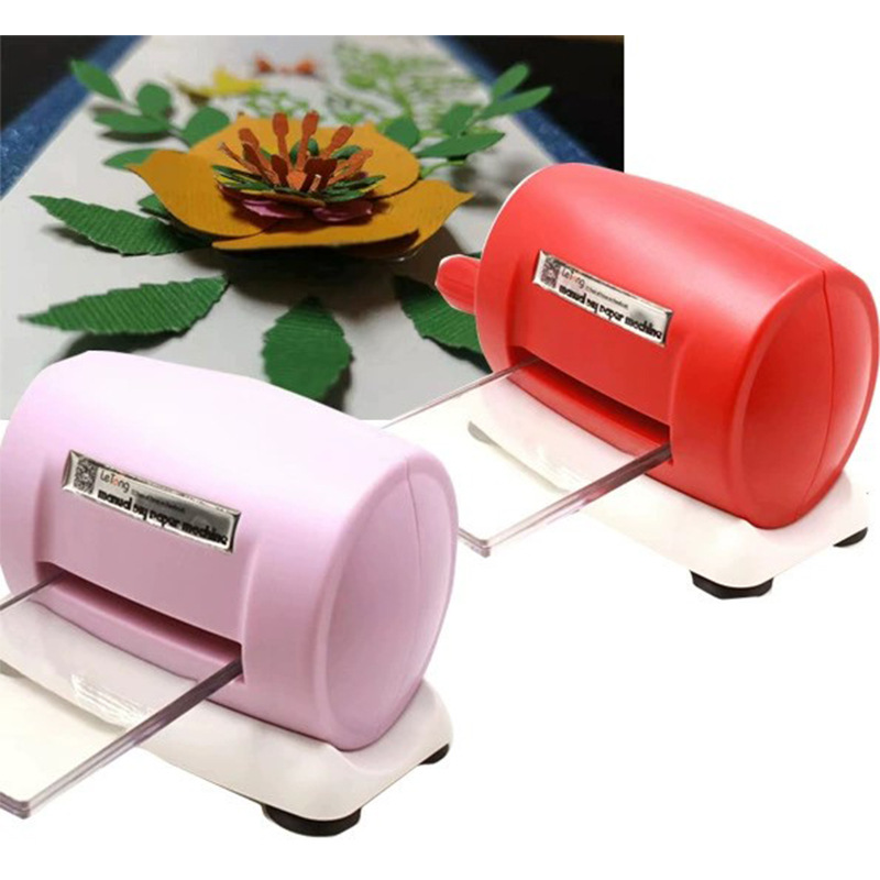 Rojo creativo manivela DIY máquina de moleteado cuchillo molde máquina de corte de mano manivela bricolaje máquina de papel fábrica al por mayor
