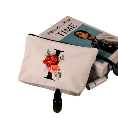 Cross-border new 26-letter bag style canvas bag large capacity hand-held bag travel cosmetic storage bag
