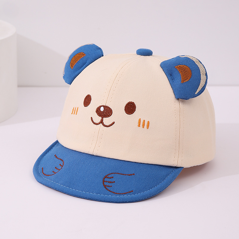 Sombrero de bebé primavera y otoño delgado para niños y niñas algodón gorra de boca de pato para niños pequeños gorra de borde suave respirada