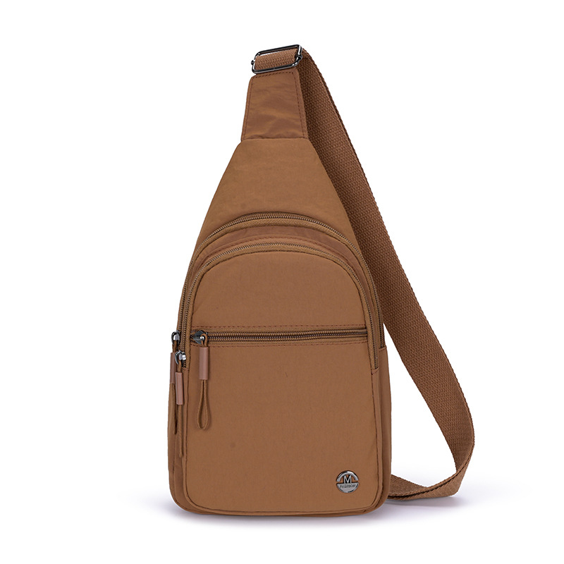 Bolso de pecho para mujer de nuevo estilo de comercio exterior Bolso de hombro de nailon de todo fósforo de moda de viaje al aire libre Bolso de mensajero casual simple de color sólido