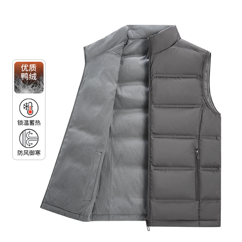 Stand Collar Double-Sided down Vest for Men and Women, High-Quality Autumn and Winter 2025 New Model, Couple's Thickened Warm Outerwear
