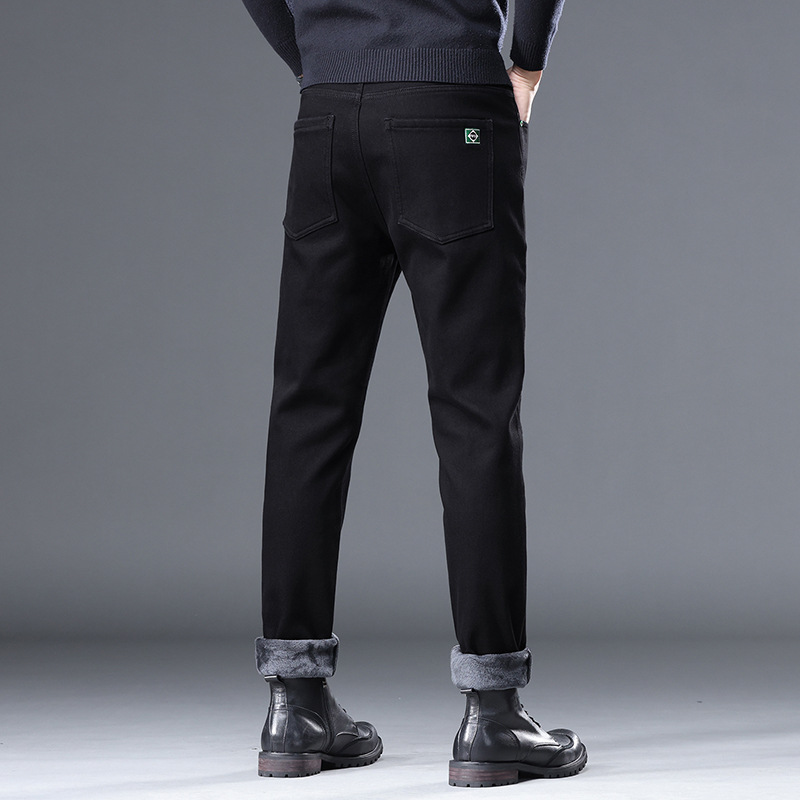 Guangzhou Xintang Pantalones vaqueros de los hombres de otoño e invierno nuevos Pantalones rectos regulares de los hombres jóvenes simples pantalones a juego