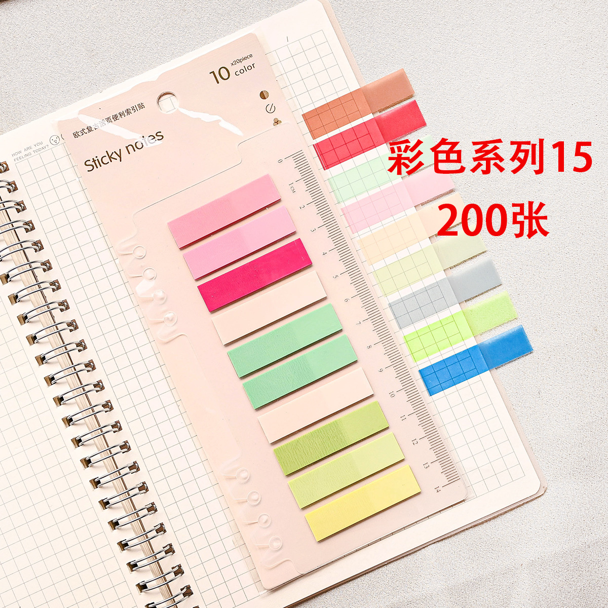 Fabricantes al por mayor PET 10 colores 200 etiquetas de índice transparentes para estudiantes de lectura etiqueta de oficina pegatinas impermeables