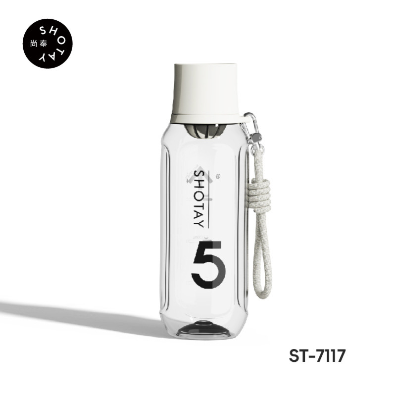 尚泰ファッションシンプルなプラスチックカップTRITAN材質アウトドアスポーツ茶倉携帯ロープ付きプラスチックカップ|undefined
