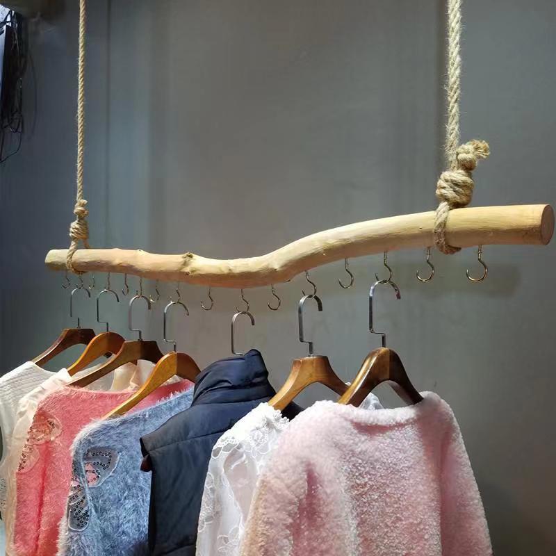 Dried Branches Decorative Hangers with Hooks for Clothing Stores and Guesthouses, Natural-Shaped Dried Flower Sticks for Ceiling and Wall Hanging Dried Branches Decorative Hangers with Hooks for Clothing Stores and Guesthouses, Natural-Shaped Dried Flower Sticks for Ceiling and Wall Hanging