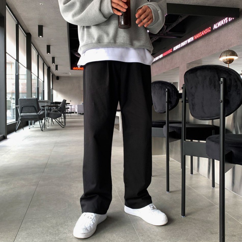 Myq高級感ストレートカジュアルパンツ男性春夏ゆるいズボン韓国版トレンドcleanfitワイドパンツ