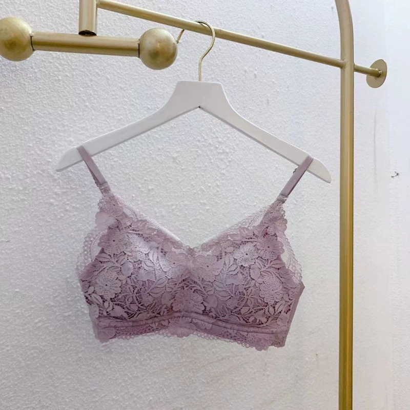 Кружевное белье, тонкий бюстгальтер, sexy беспроводной бюстгальтер, съемный пуш-ап