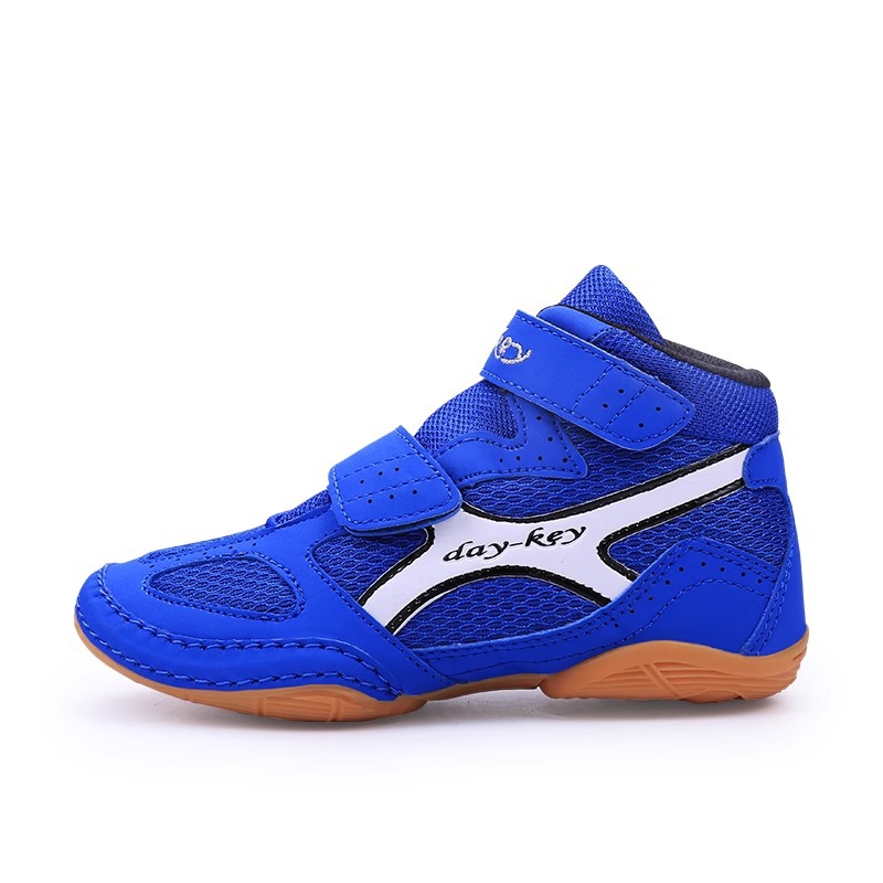 Day-Key Boxing Shoes for Sanda Fighting, Sports Competition, Training, Wrestling Shoes, High-Top Wrist-Protecting Fighting Shoes