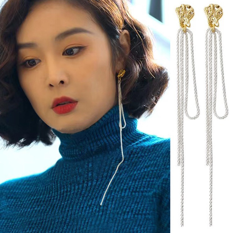 Long elegant sophisticated earrings with tassels