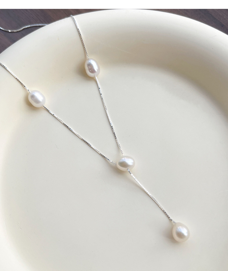 925 sterling silver Chain Material 1 Piece Quantity Holiday, Daily Occasion Simple Style Solid Color Sterling Silver Polishing Pendant Necklace