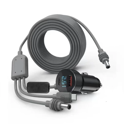 Mobil şarj cihazları: Source Line Dc Charger Manufacturer - three-in-one-digital-display-car-charger-dc-waterproof-30v2a-18awg-cable-3m