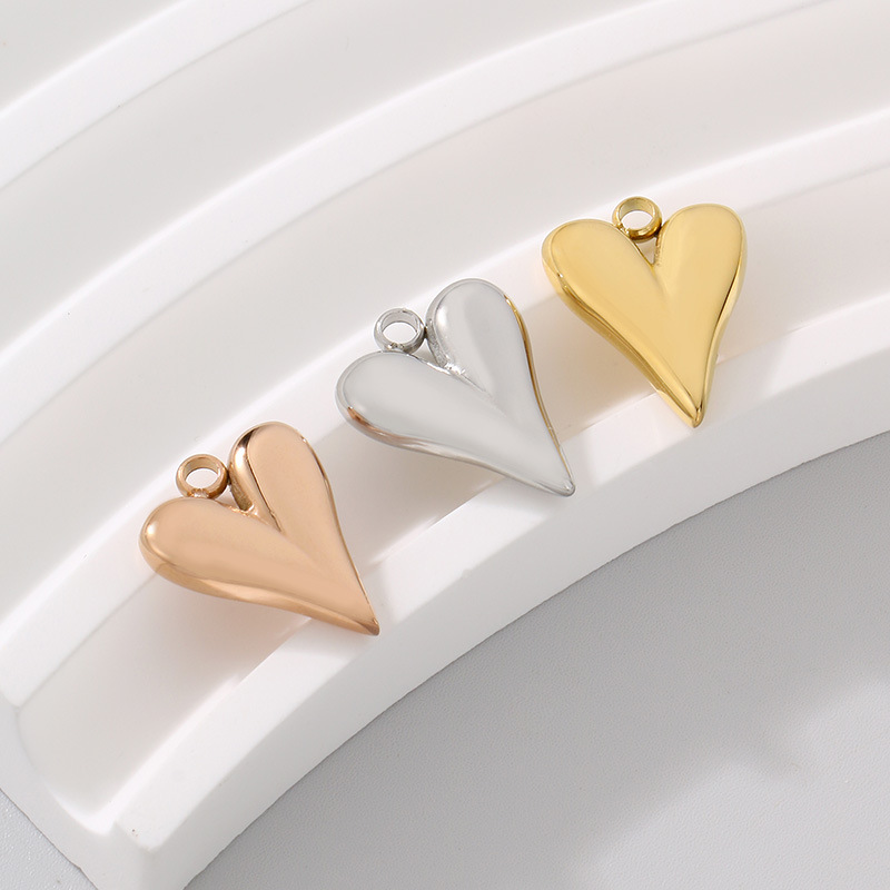 Pendant Jewelry Making Type 12 * 14mm Jewelry Making Size 1 Piece 12 * 14mm 304 Stainless Steel Heart Shape Pendant
