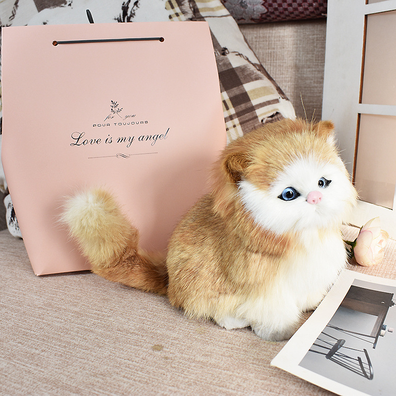 La cola puede llamar activa simulación de gato muñeca juguete de peluche simulación de gato modelo de animales adornos regalos de gato