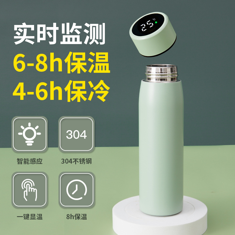 Nueva Pantalla de temperatura inteligente creativa Morandi color de los hombres y las mujeres taza de acero inoxidable termo vacío taza de regalo