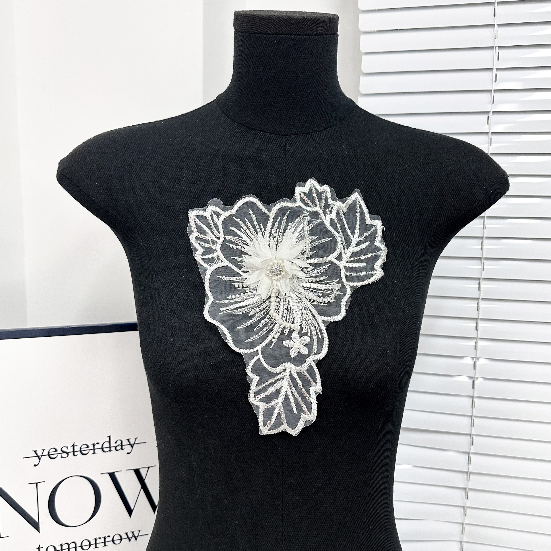 Mesh bordado sequela flor decal diy parche cosido a mano vestido de boda vestido zapatos sombreros decoración