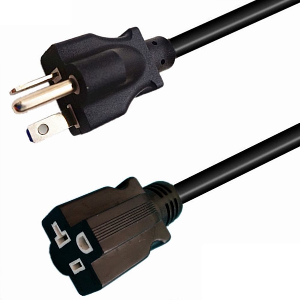 热销美规电源线 美标公母延长线 爆款美式三芯母头橡胶线