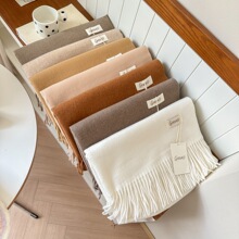 纯色仿羊绒围巾秋冬加厚保暖披肩歌润思新单色围巾冬季年会围脖女