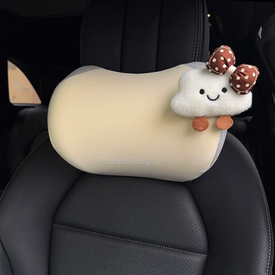 Pillows, Cartoon Car Interior Creative — Headrest - coffee-point-cloud-right-rice-neck-pillow