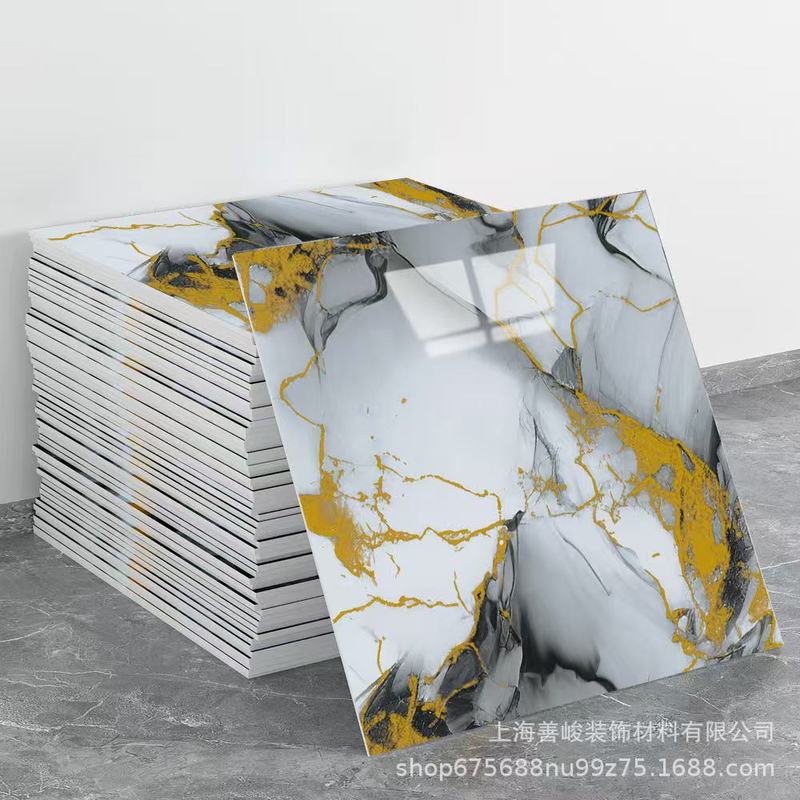 跨境出口批发30*30cm 仿瓷砖大理石纹自粘墙壁纸护墙板铝塑板贴纸|undefined