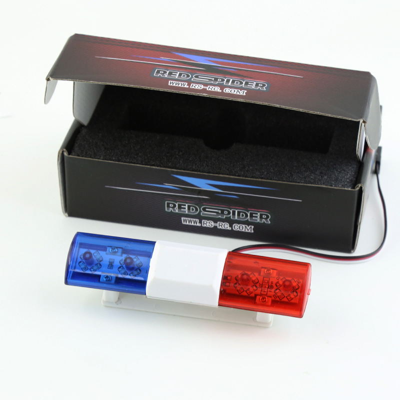 1/10 model modified car light simulation warning light red and blue flash warning light 6 modes switching 3 channel switch