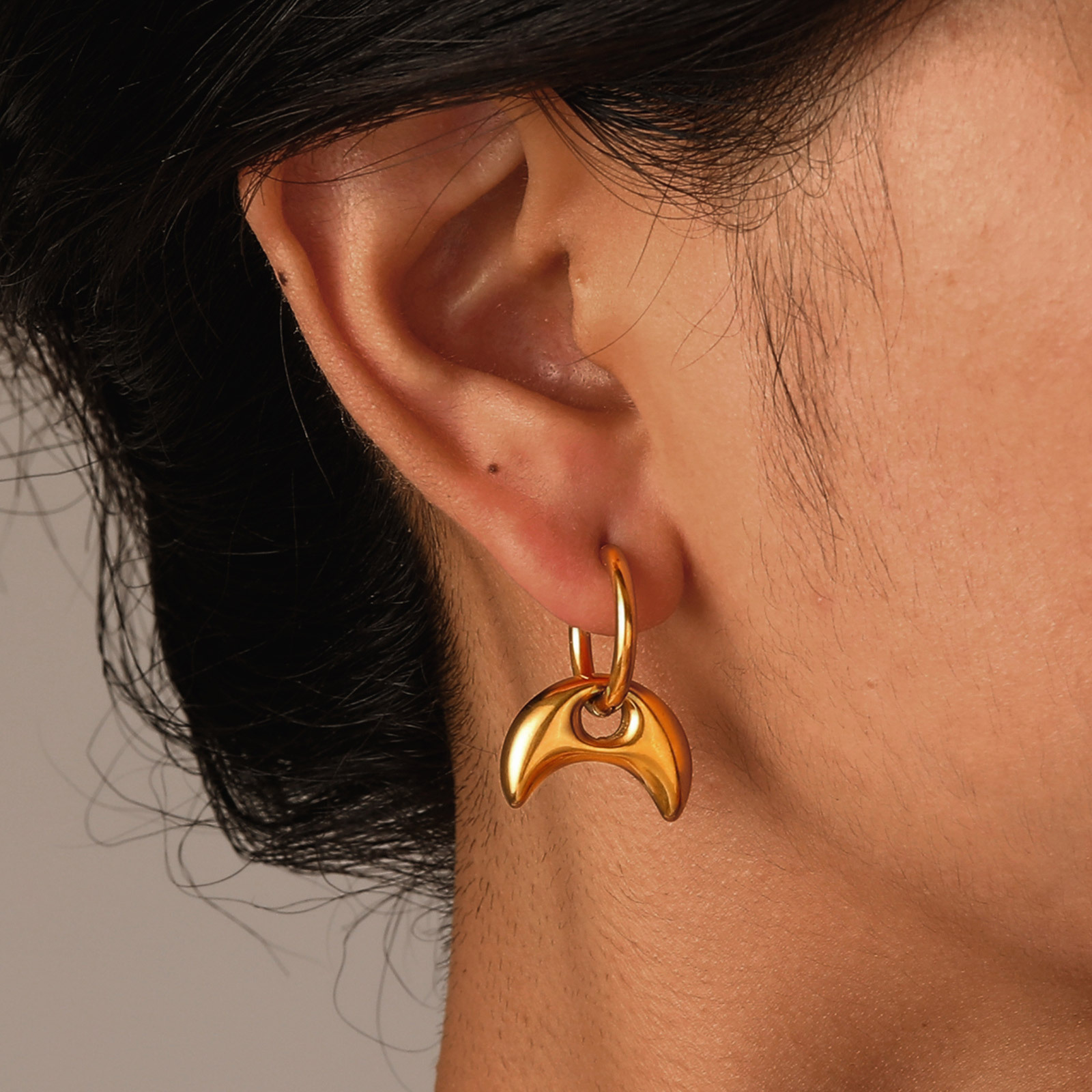 1 Pair Quantity 1 Pair Casual Simple Style Star Moon Heart Shape 304 Stainless Steel Earrings