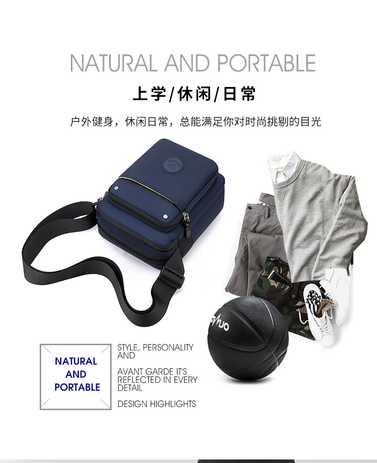 The new cross-border travel crossbody men's bag trend, single-shoulder bag, large-capacity casual men's single-shoulder small cross bag Application Scenario