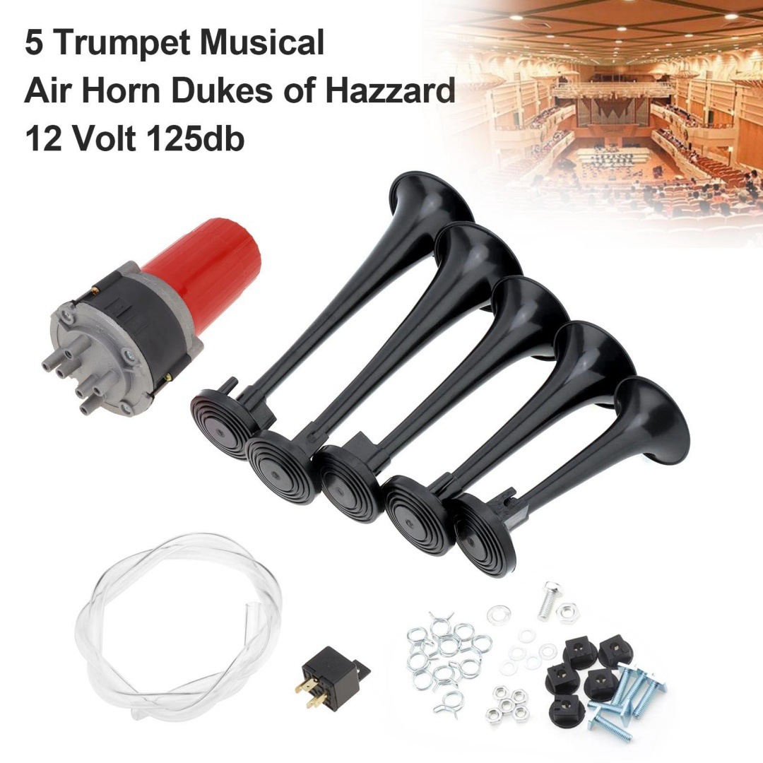 Cross-Border Off-Road Vehicle Motorcycle Modified Vehicle Electric Self-Contained Air Pump 5-Tube Jazz Music 12-Volt Air Horn