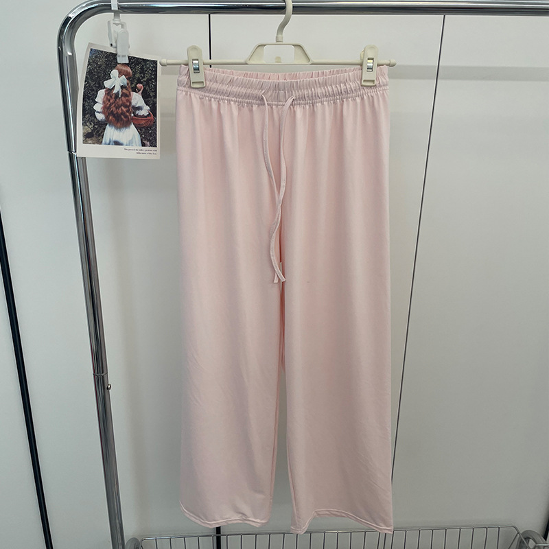 Pantalones de protección solar de seda de hielo, pantalones anchos, cintura alta de verano para niños, adelgazamiento, caída, pantalones rectos casuales simples y versátiles