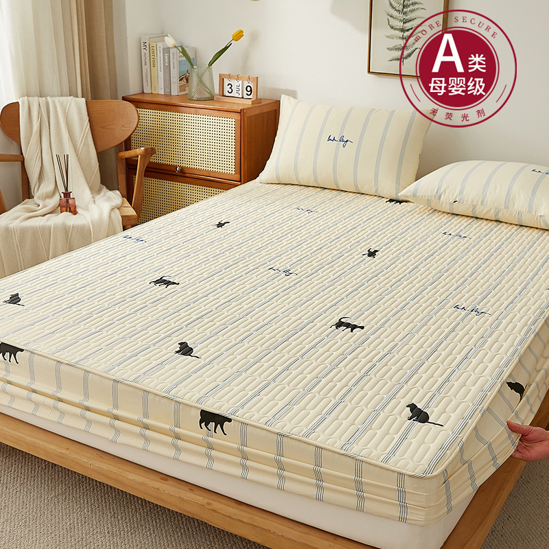 Colcha de cama acolchada gruesa de una pieza para otoño e invierno 2023 nueva funda protectora de colchón Simmons cubierta antipolvo