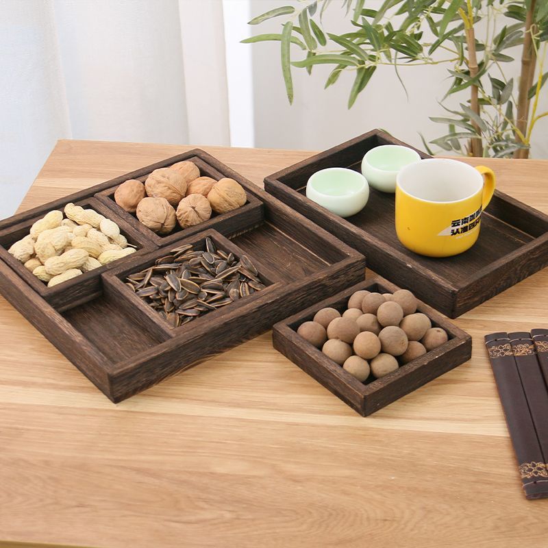 日式奉茶盘七件套组合茶盘创意木制茶盘甜品托盘套装小吃干果木盘|undefined