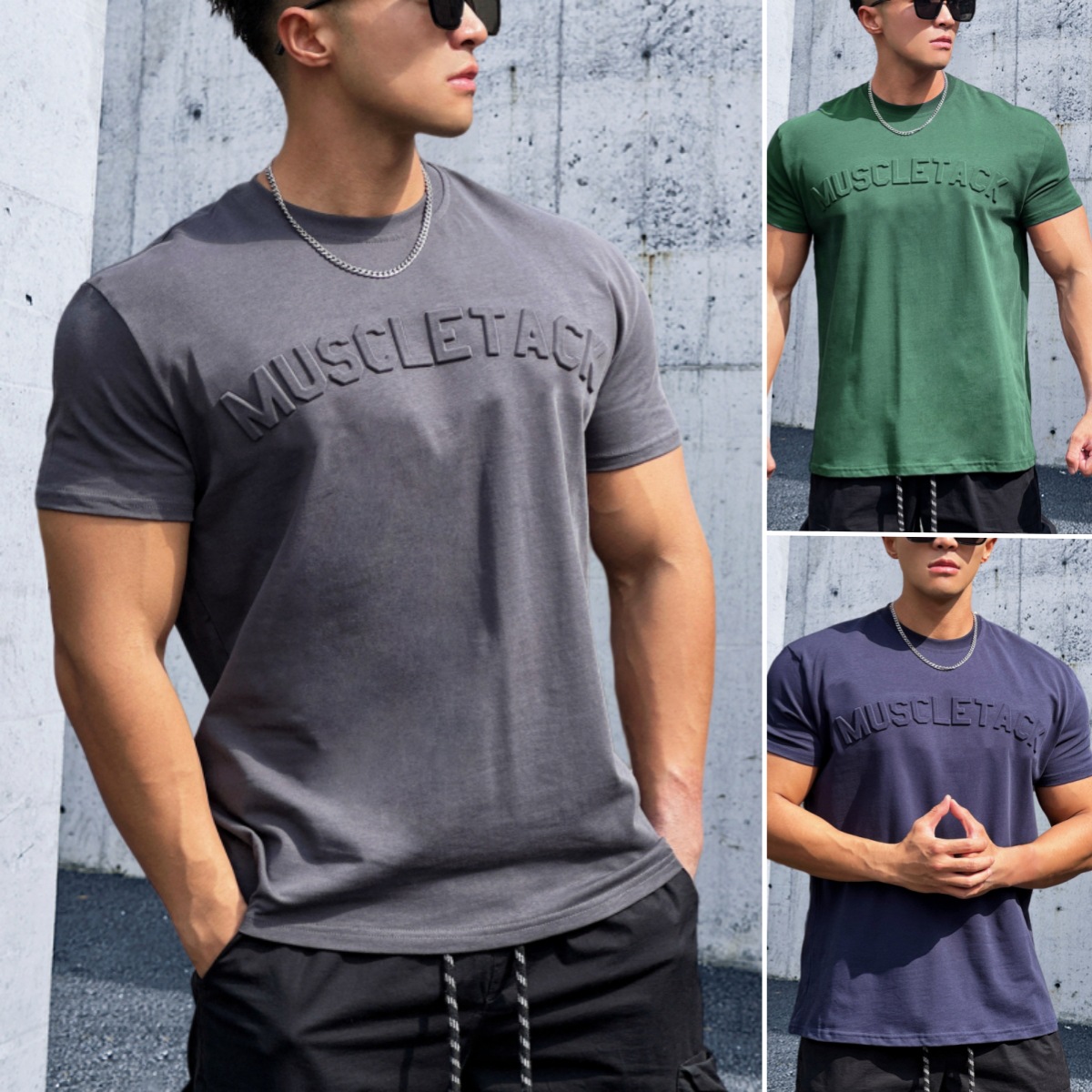 Maiba 스포츠 느슨한 면화 피트니스 반팔 남자 농구 가을 달리기 훈련 TikTok 암호화 전달