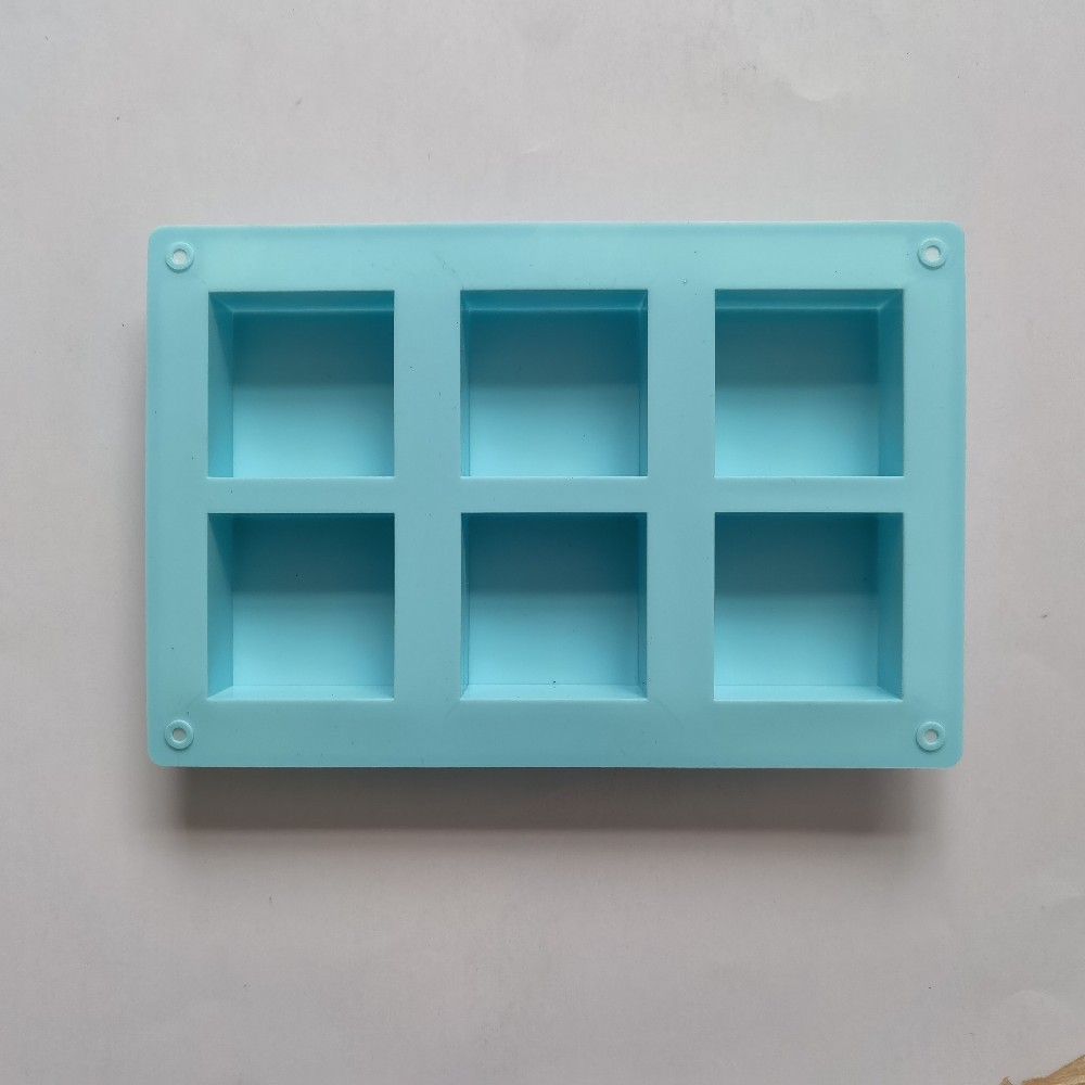 6 jabon cuadrado 310 molde de silicona pastel hecho a mano molde de jalea de pastel herramientas de horneado