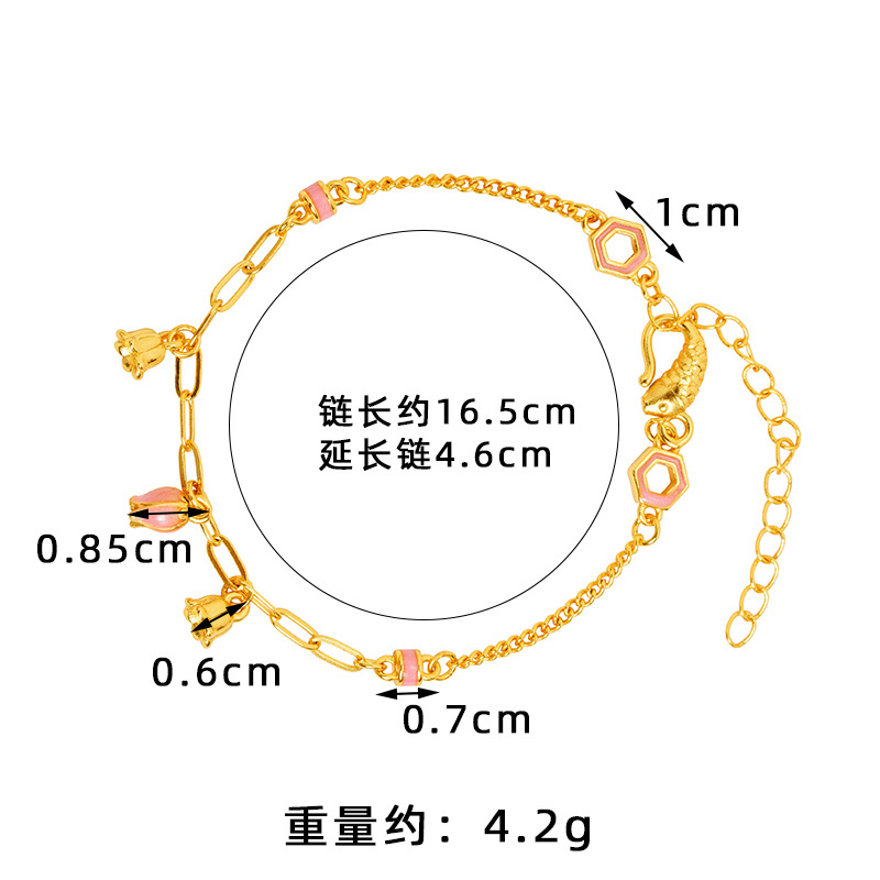 Antiguo estilo vietnamita retro estilo nacional de arena orquídea exquisita pulsera koi de moda femenina universal joyas no se desvanecen