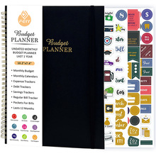 跨境预算本现货英文财务规划笔记本带贴纸线圈本高颜值记账计划本