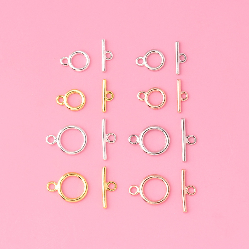 S925 Silver Plain Silver Ot Button Accessories Bracelet Buckle Necklace Buckle DIY Beading Material Making Beading Accessories