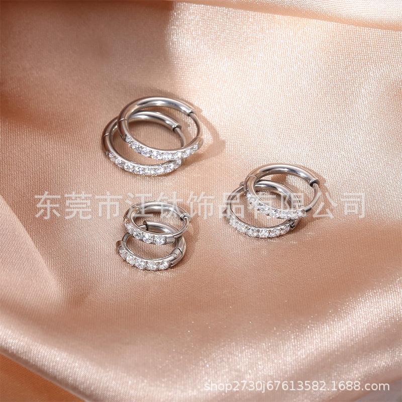 G23 Titanium Diamond Earring Pin - 1.6mm Gold Nose Ring Hoop for Cartilage Helix Tragus Piercing detail image 7