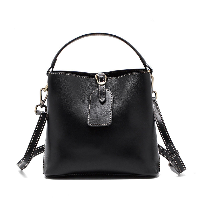 Echter Leder Bucket Bag Für Damen Mit Perlen Vintage Design_voghion.com