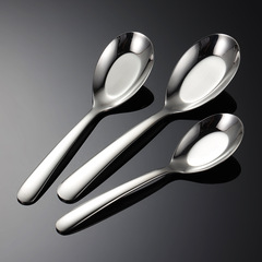Aion 304 stainless steel flat-bottomed spoon 410 large, medium, small and multi-specification cloth wheel polished heavy running Jianghu restaurant spoon