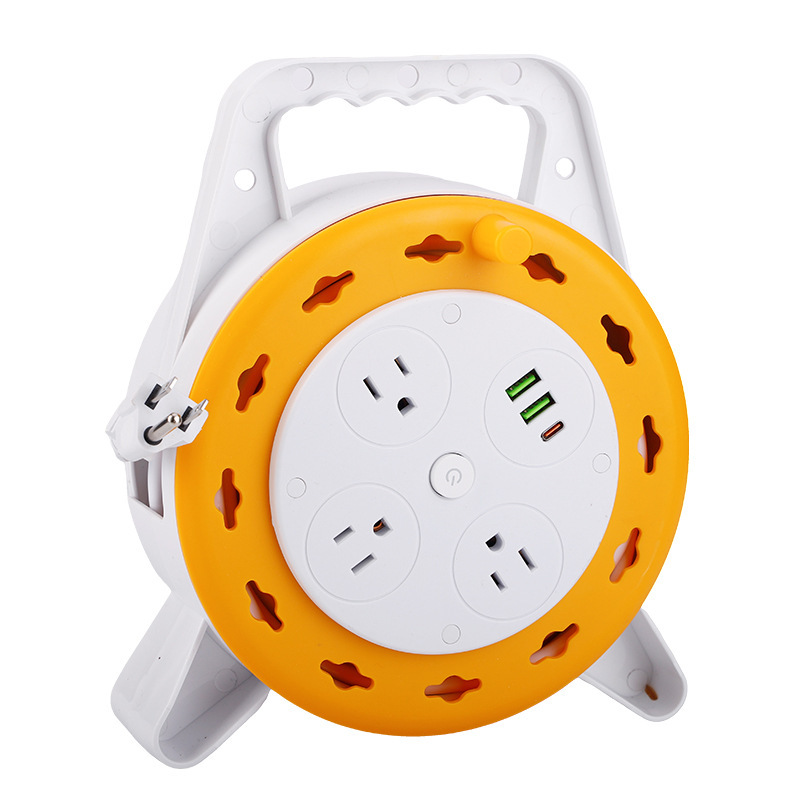 Jack multipropósito de estilo británico y americano 5m m 10m m de disco de cable largo disco de cable retráctil almacenamiento de cable USB