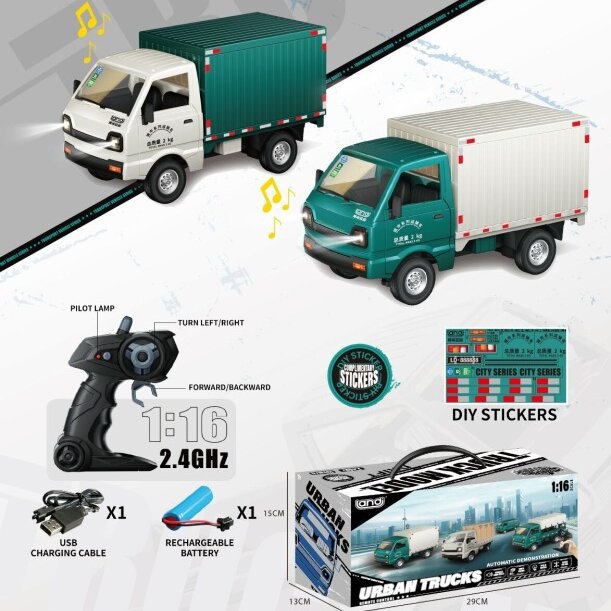 119 camión pequeño simulación de deriva de control remoto Liu Wei pequeñas mercancías Kara bienes Dios coche de cuatro vías de control remoto coche de juguete con luz