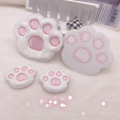 Treasure No. 1 Cartoon Plush Cat Claw Bangs Sticker Velcro Sticker Versatile Cute Embroidery Sticker to Fix Broken Hair
