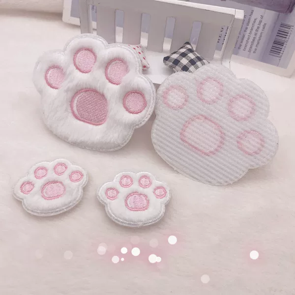 Treasure No. 1 Cartoon Stuffed Cat Claw Bangs Sticker Velcro Easiest for Match Cute Embroidery Sticker Fixed Broken Hair Handy Gadget