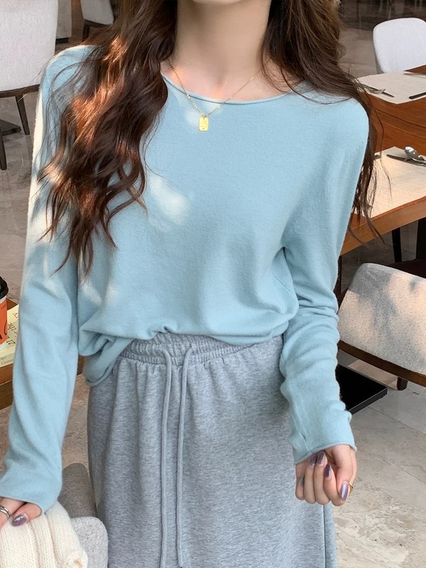 针织衫女内搭高级感打底衫2025春秋新款上衣长袖圆领早秋毛衣|undefined
