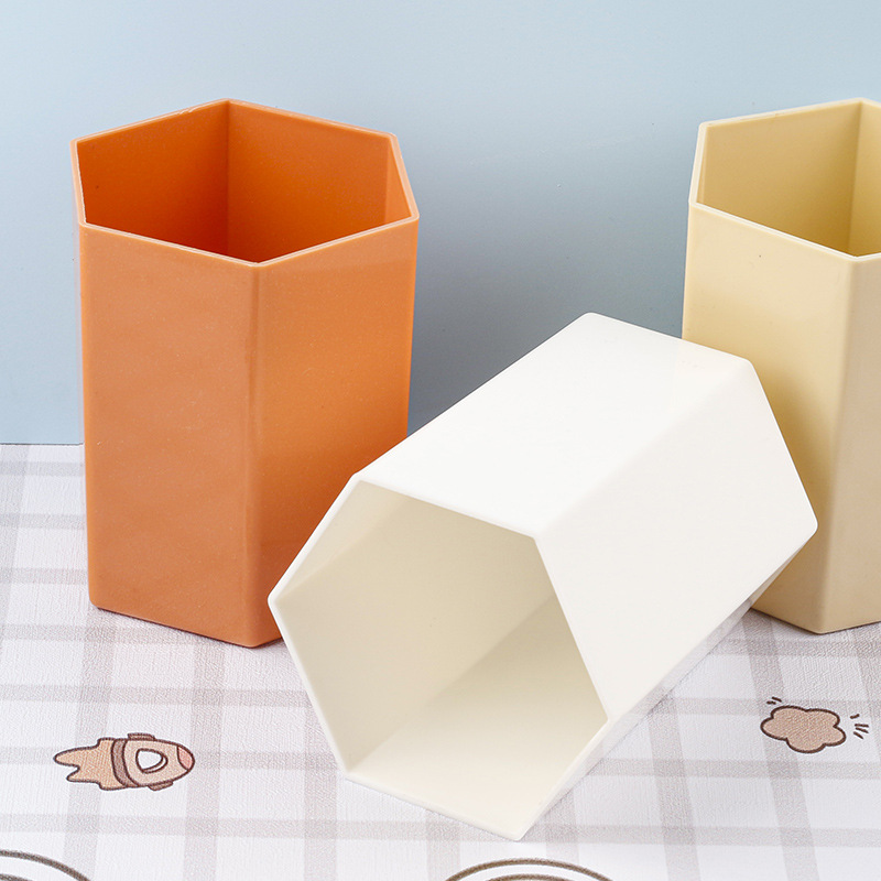 Hexagonal Alec pen holder storage box simple shape student office business stationery storage