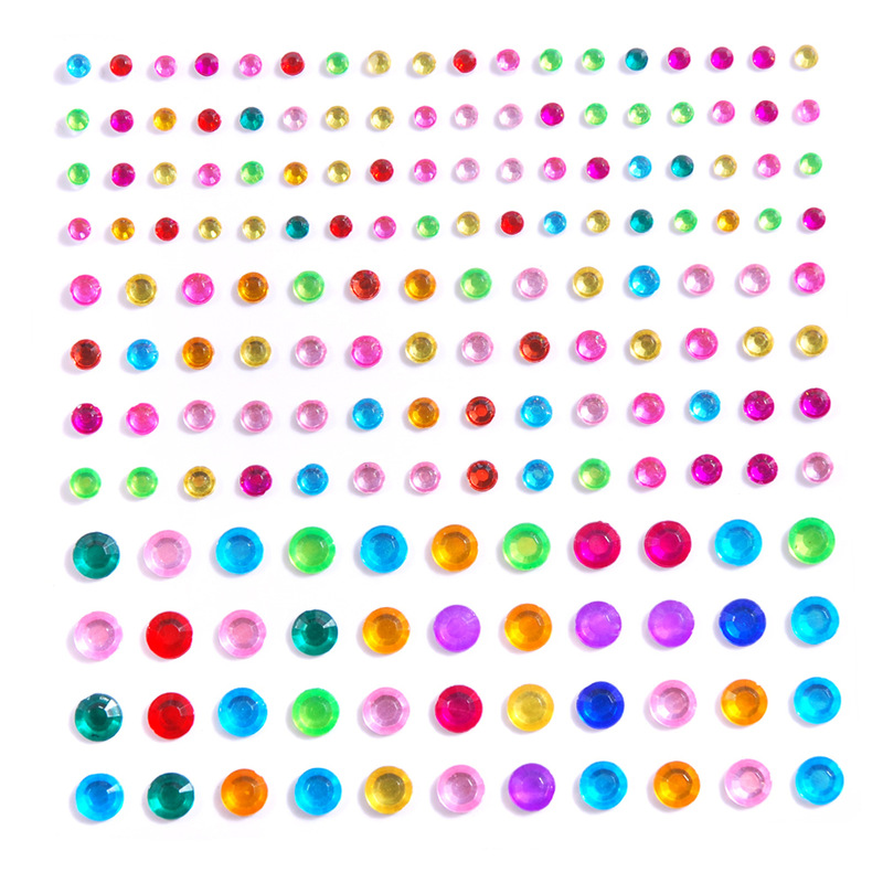 Mixed ruler color acrylic car stickers car decoration Diamond stickers Children DIY toy rhinestone stickers wholesale