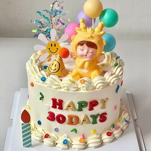 Cute Dragon Baby Kidsren Boys and Girls 100-Day Full Moon Cake Ornaments First Birthday Decoration Children's Day Dress up