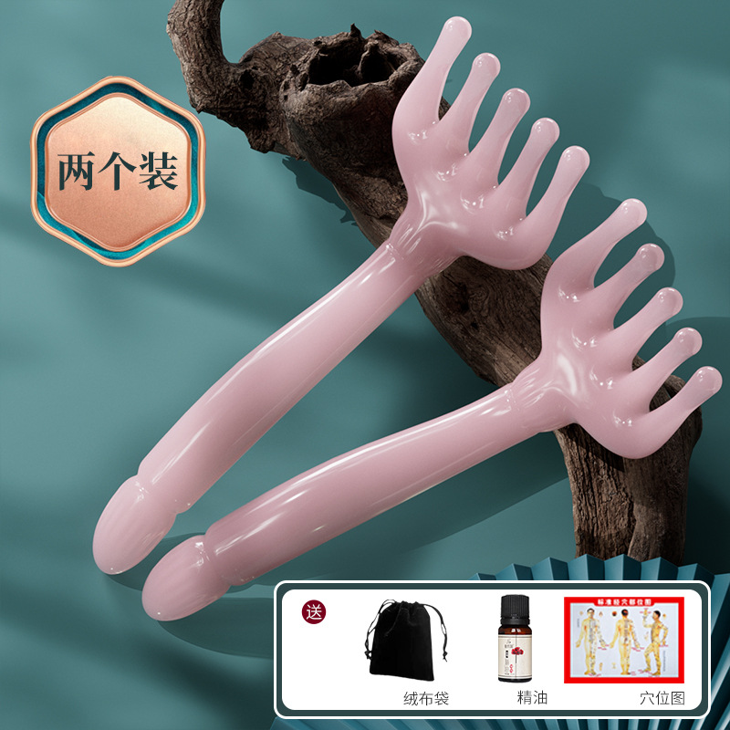 Masajeador de cabeza de cinco garras masaje peine herramienta de terapia capilar resina tendón dragado Meridian rascarse cuero cabelludo descompresión artefacto