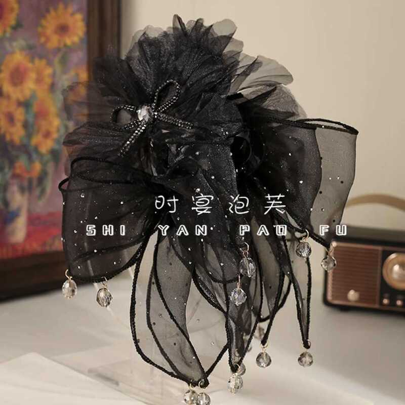 [Petal Bubble] High-Definition Mesh Bow Skirt with Baby's Breath and Versatile Shark Clip to Show Hair Volume