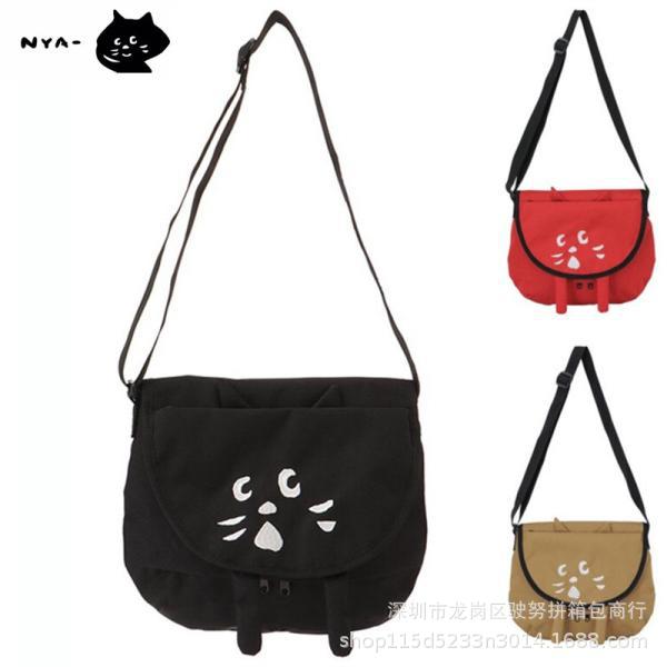 包包新潮休闲惊讶猫中学生补习袋户外旅行包单肩包男女通用斜挎包